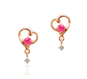 【名入れ】誕生石&ダイヤモンドハートピアス　オルゴールケースセット