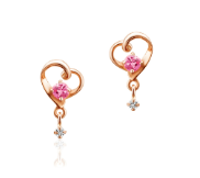 【名入れ】誕生石&ダイヤモンドハートピアス　オルゴールケースセット