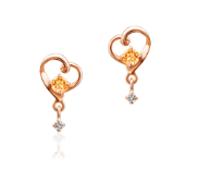 【名入れ】誕生石&ダイヤモンドハートピアス　オルゴールケースセット