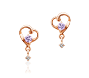 【名入れ】誕生石&ダイヤモンドハートピアス　オルゴールケースセット