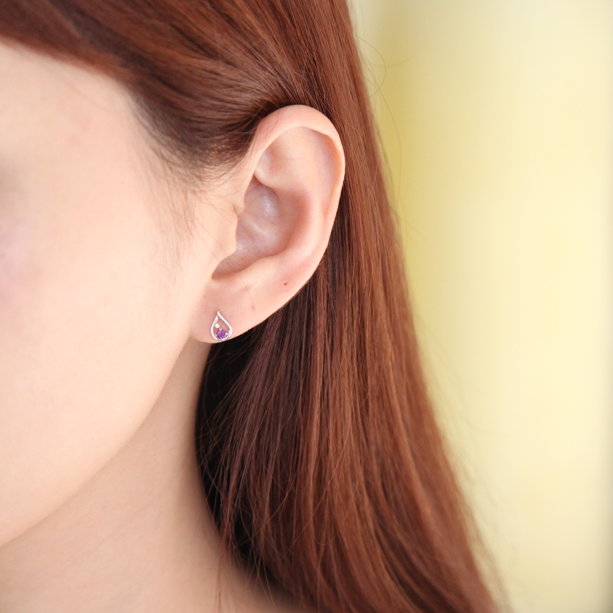 【名入れ】誕生石&ダイヤモンドしずくピアス　オルゴールケースセット