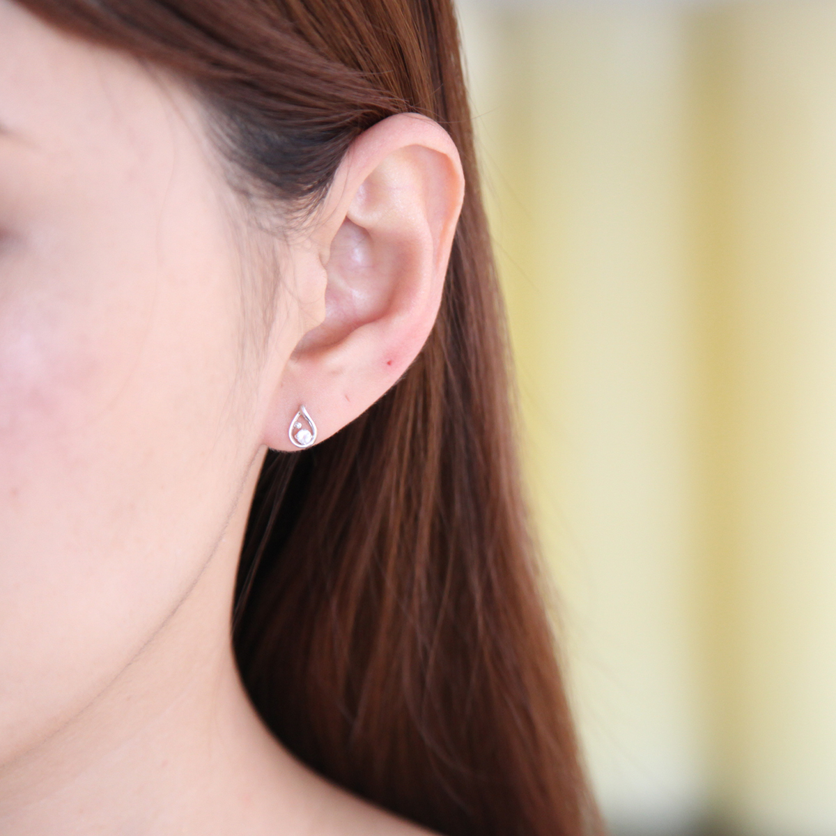 【名入れ】誕生石&ダイヤモンドしずくピアス　オルゴールケースセット