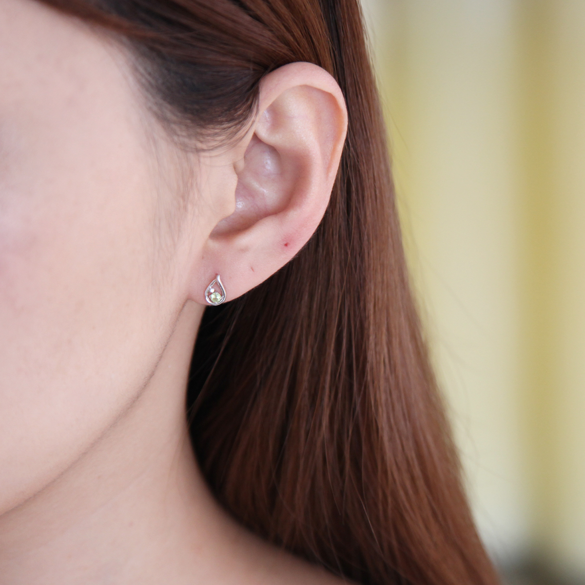 【名入れ】誕生石&ダイヤモンドしずくピアス　オルゴールケースセット