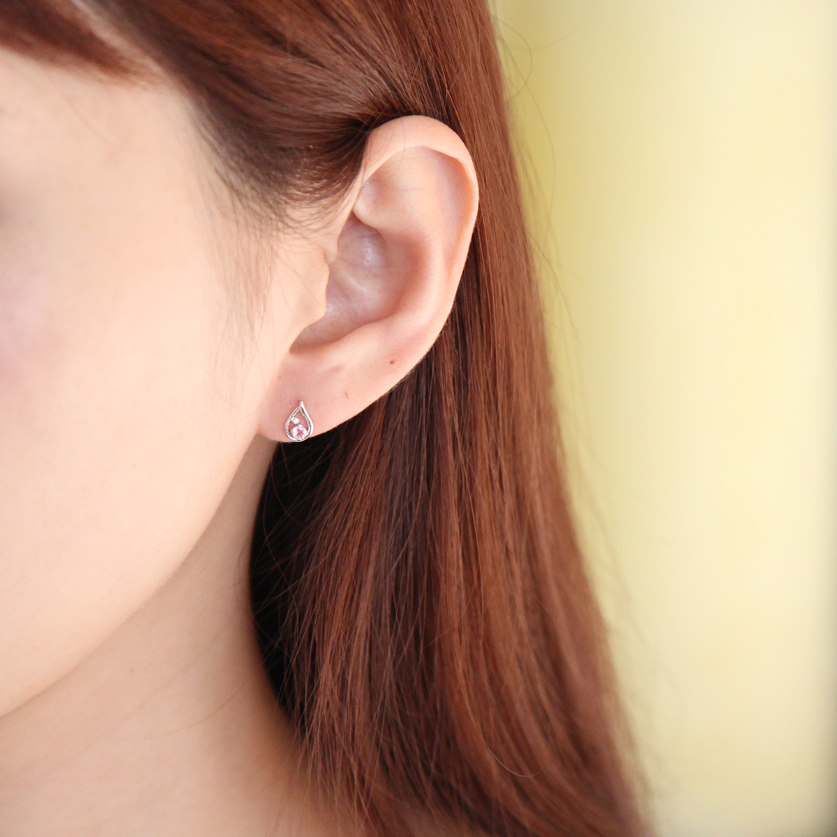 【名入れ】誕生石&ダイヤモンドしずくピアス　オルゴールケースセット