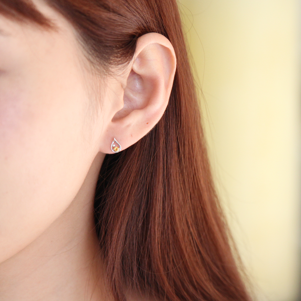 【名入れ】誕生石&ダイヤモンドしずくピアス　オルゴールケースセット