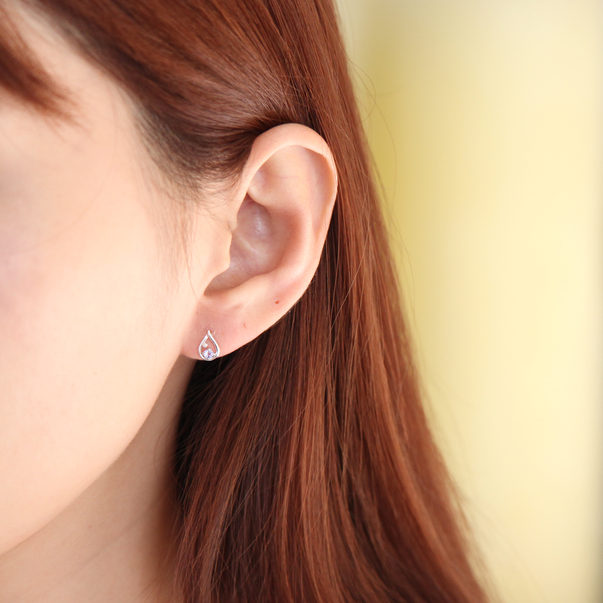 【名入れ】誕生石&ダイヤモンドしずくピアス　オルゴールケースセット