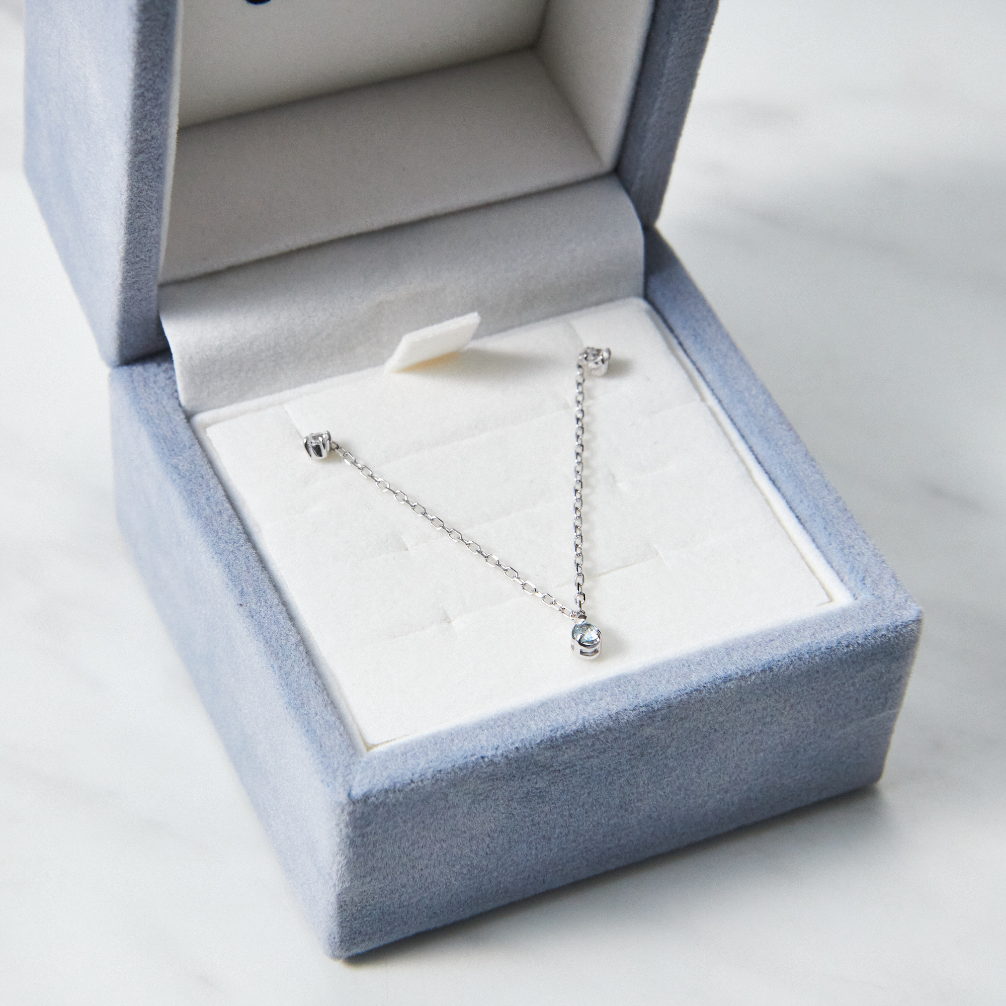 【名入れ】揺れる誕生石ブレスレット&オルゴールケースセット