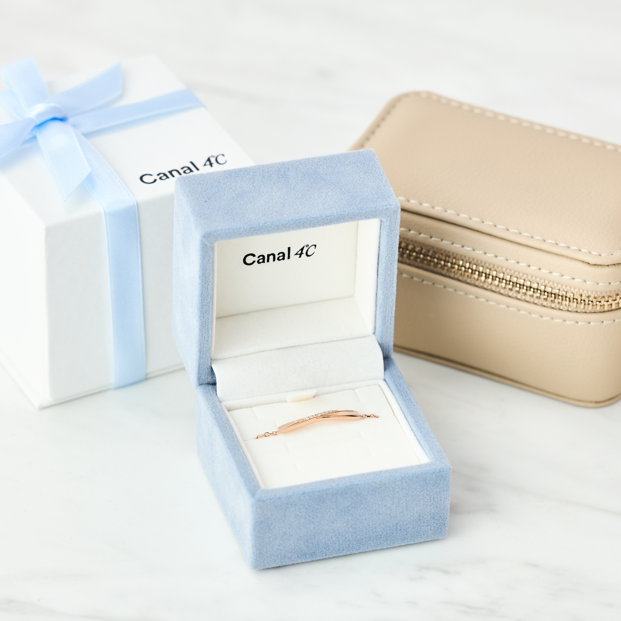 【名入れ】デザイン選べるCanal 4℃オリジナルポーチ&ブレスレットセット