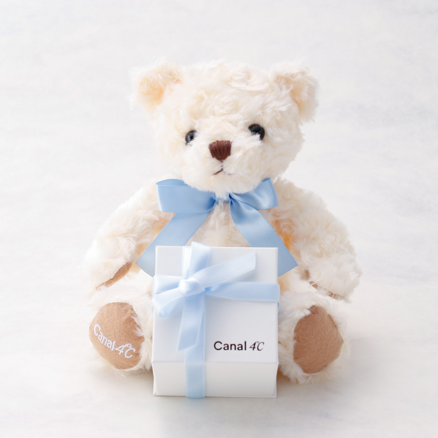 【名入れ】Canal 4℃オリジナルベア&一粒ネックレスセット