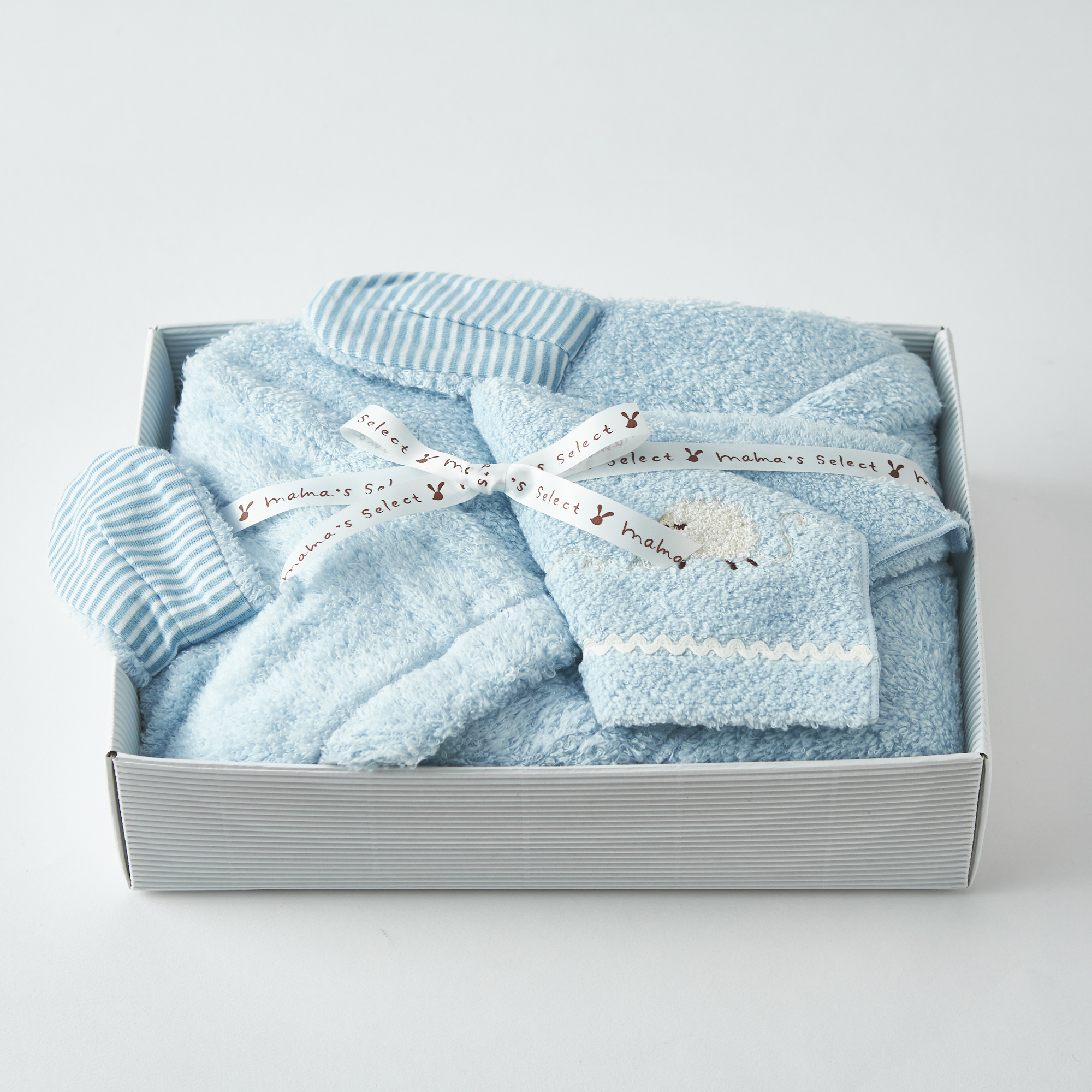 【名入れギフト】メレンゲ フード付きバスタオル・ハンカチセット