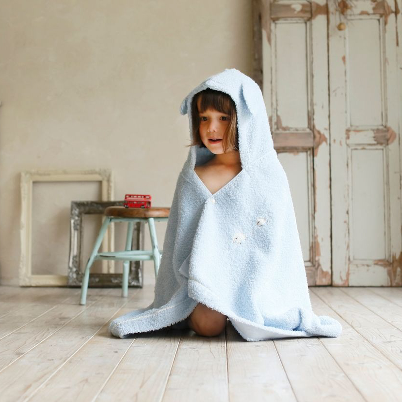 【名入れギフト】メレンゲ フード付きバスタオル・ハンカチセット