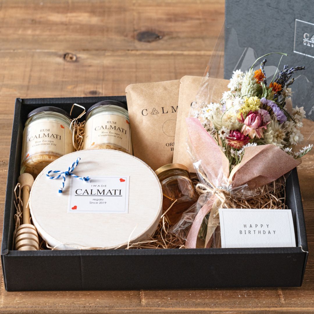 【ドライフラワーブーケとスイーツのセット】「ハッピーボックス」