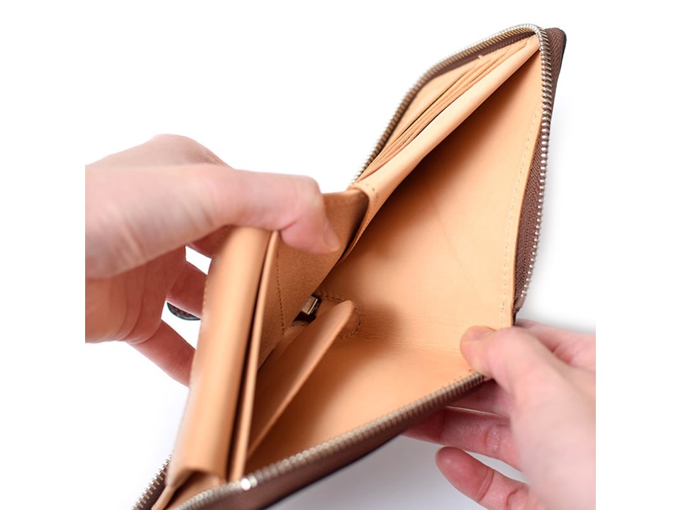 ビルフォード二つ折り財布 ラウンドジップ ファスナー ビンテージホースハイド