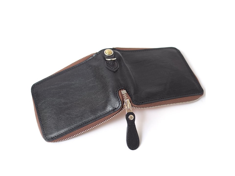ビルフォード二つ折り財布 ラウンドジップ ファスナー ビンテージホースハイド