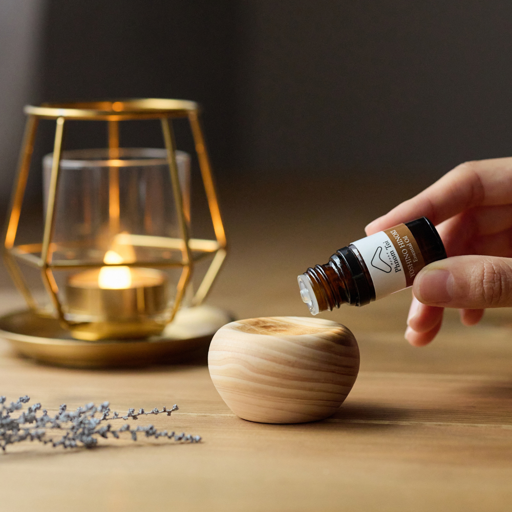 通常サイズ精油・ウッドディフューザー［檜］セット