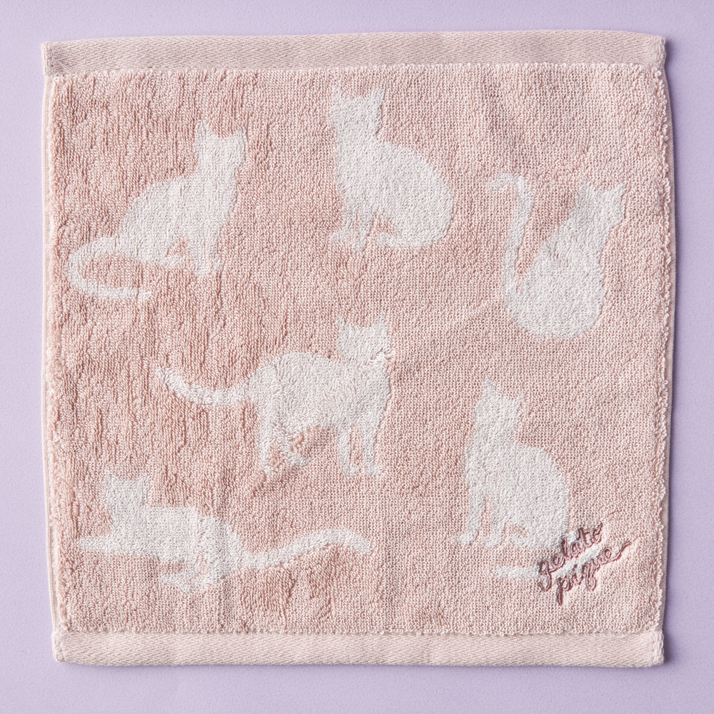 【WOMEN】キャット柄ハンドタオル＆モチーフ柄マグカップセット