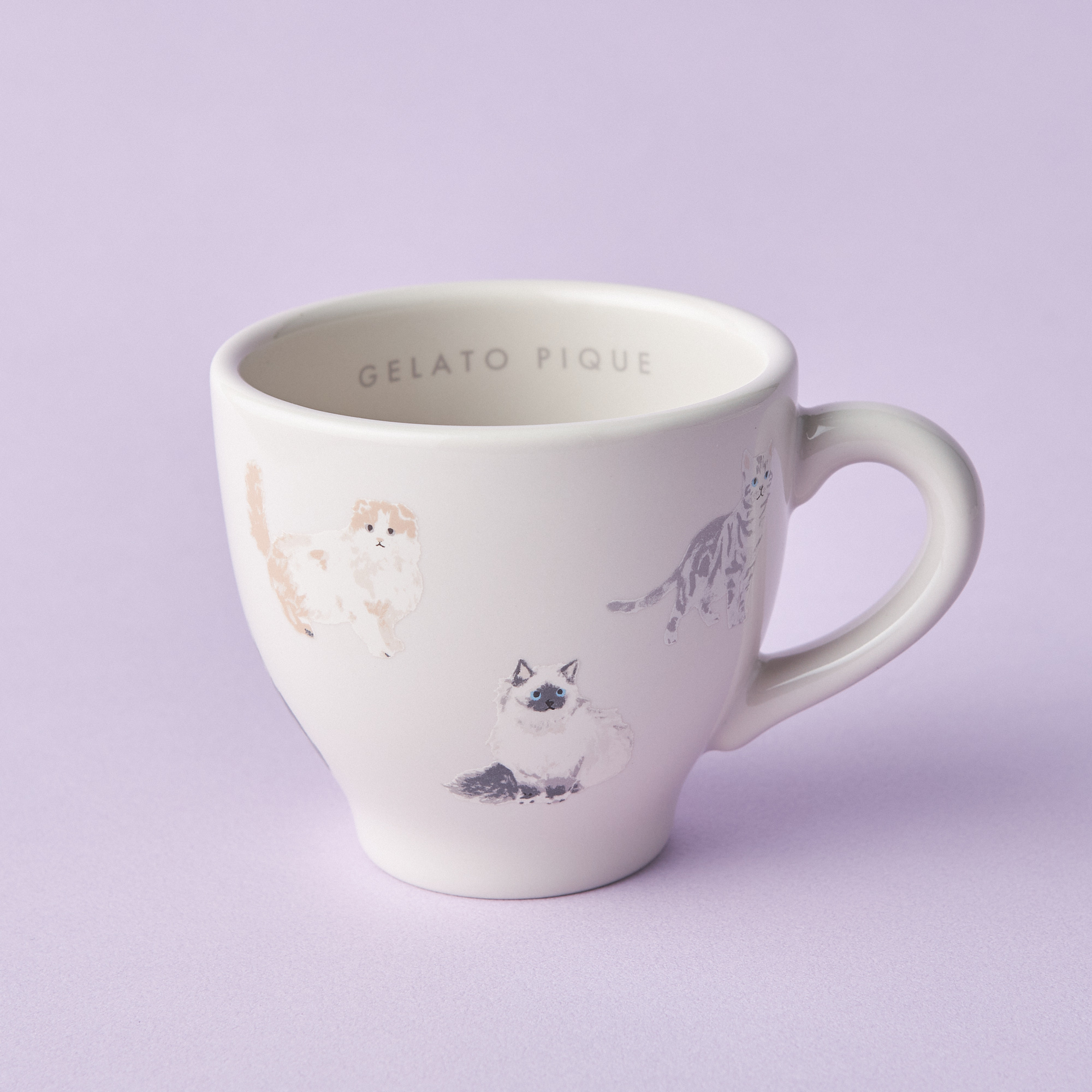 【WOMEN】キャット柄ハンドタオル＆モチーフ柄マグカップセット