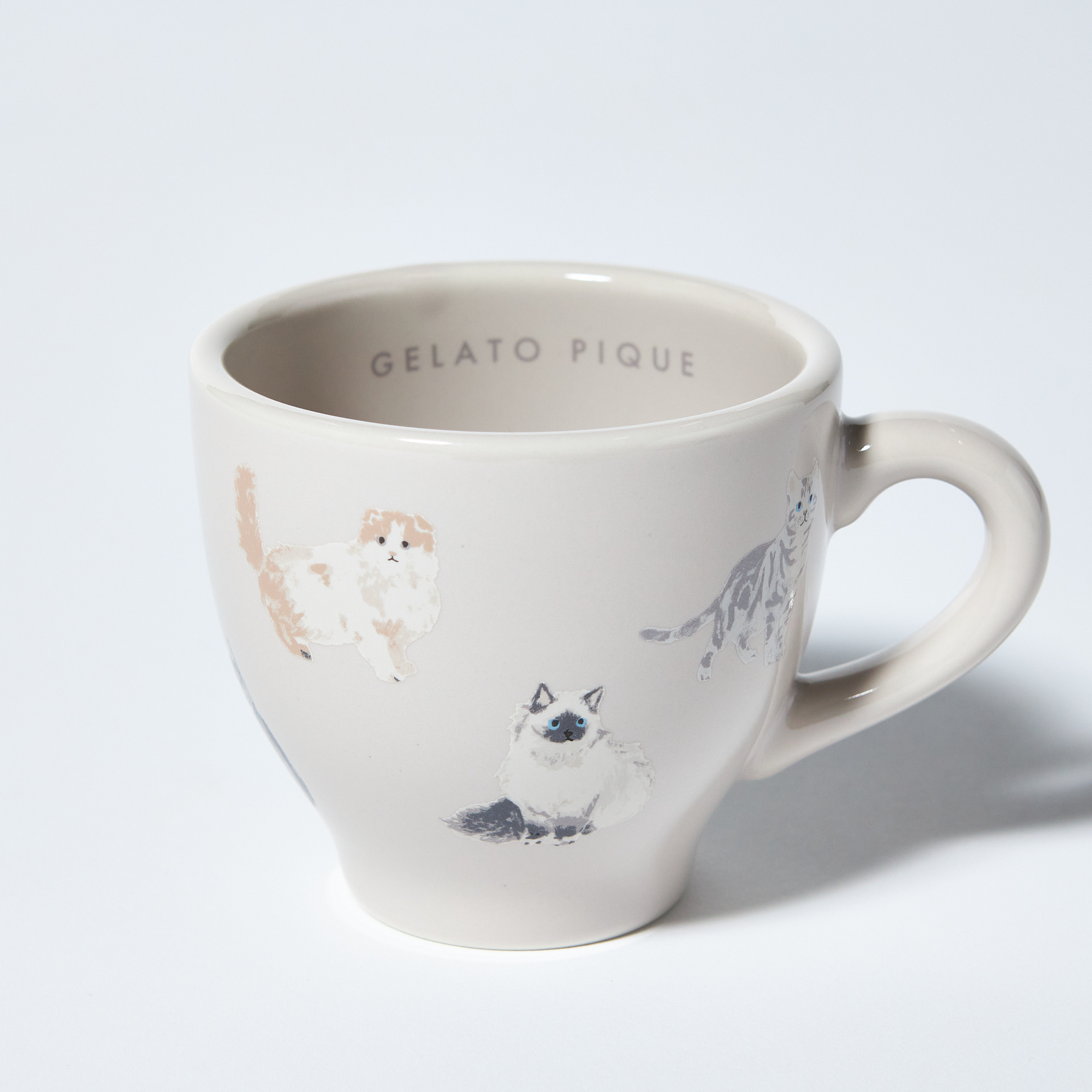 【WOMEN】キャット柄ハンドタオル＆モチーフ柄マグカップセット