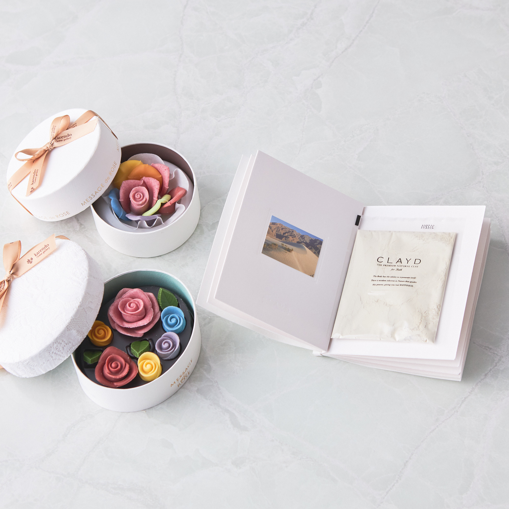 【バレンタイン/ギフトBOX】選べるレインボーチョコレート＆入浴剤セット