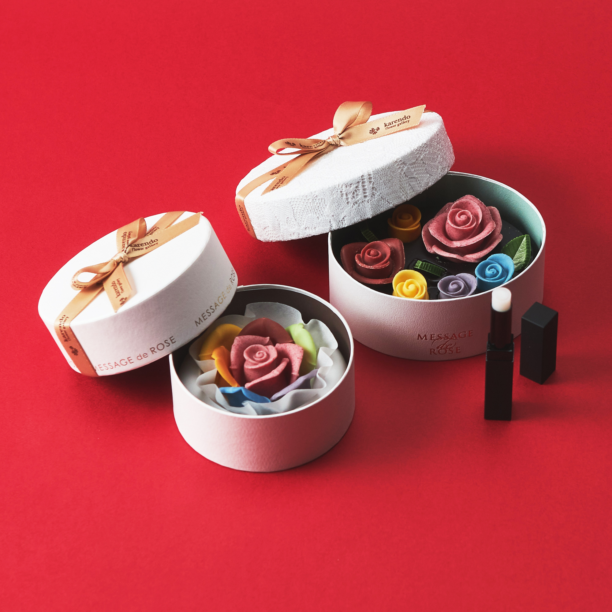 【バレンタイン/ギフトBOX】選べるレインボーチョコレート＆メンズリップクリームセット