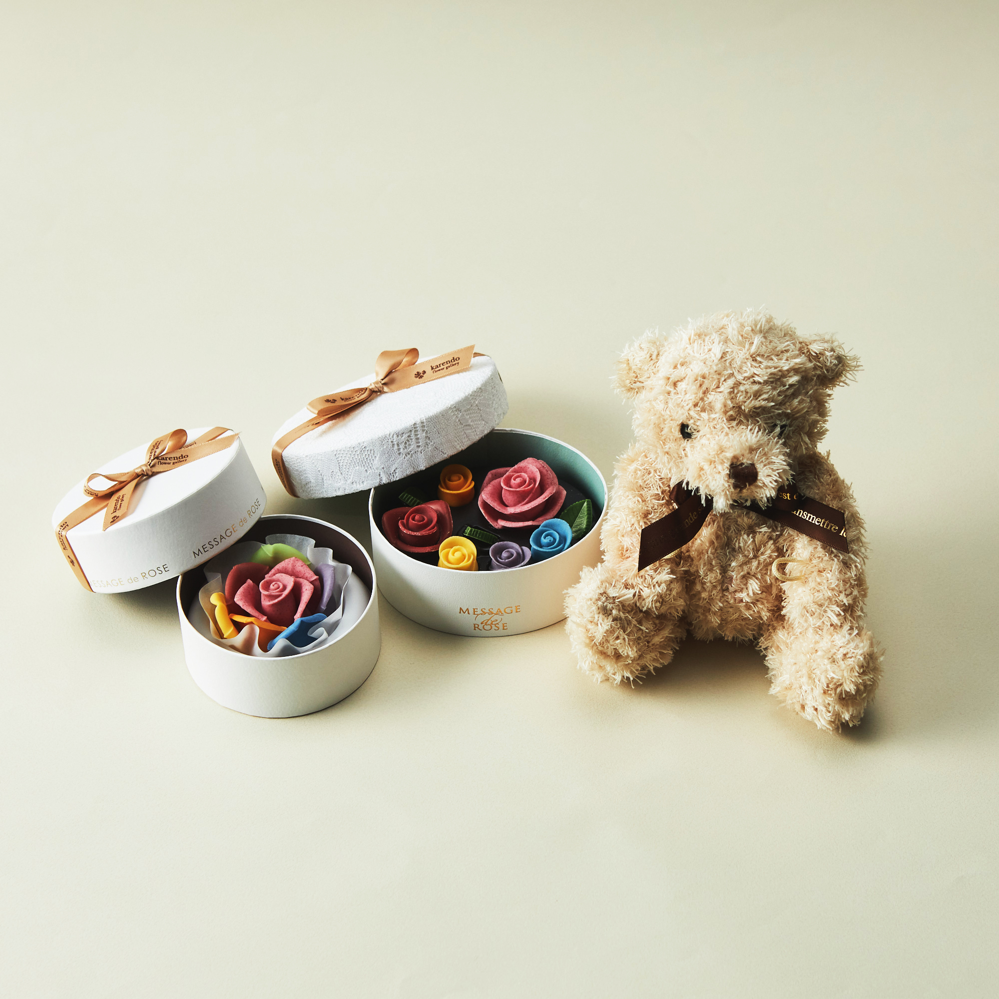 【ギフトBOX】選べるレインボーチョコレート＆テディベアセット