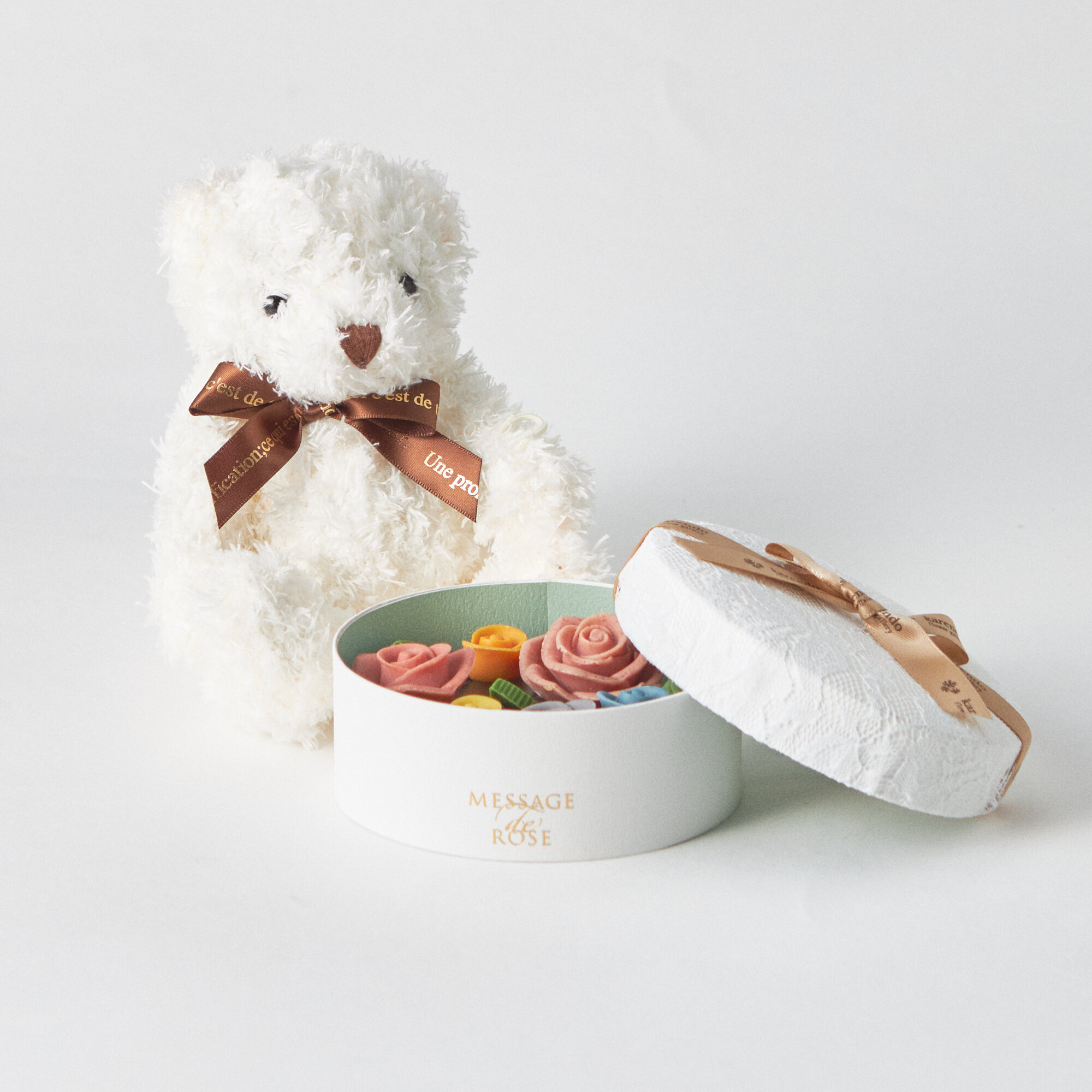 【ギフトBOX】選べるレインボーチョコレート＆テディベアセット