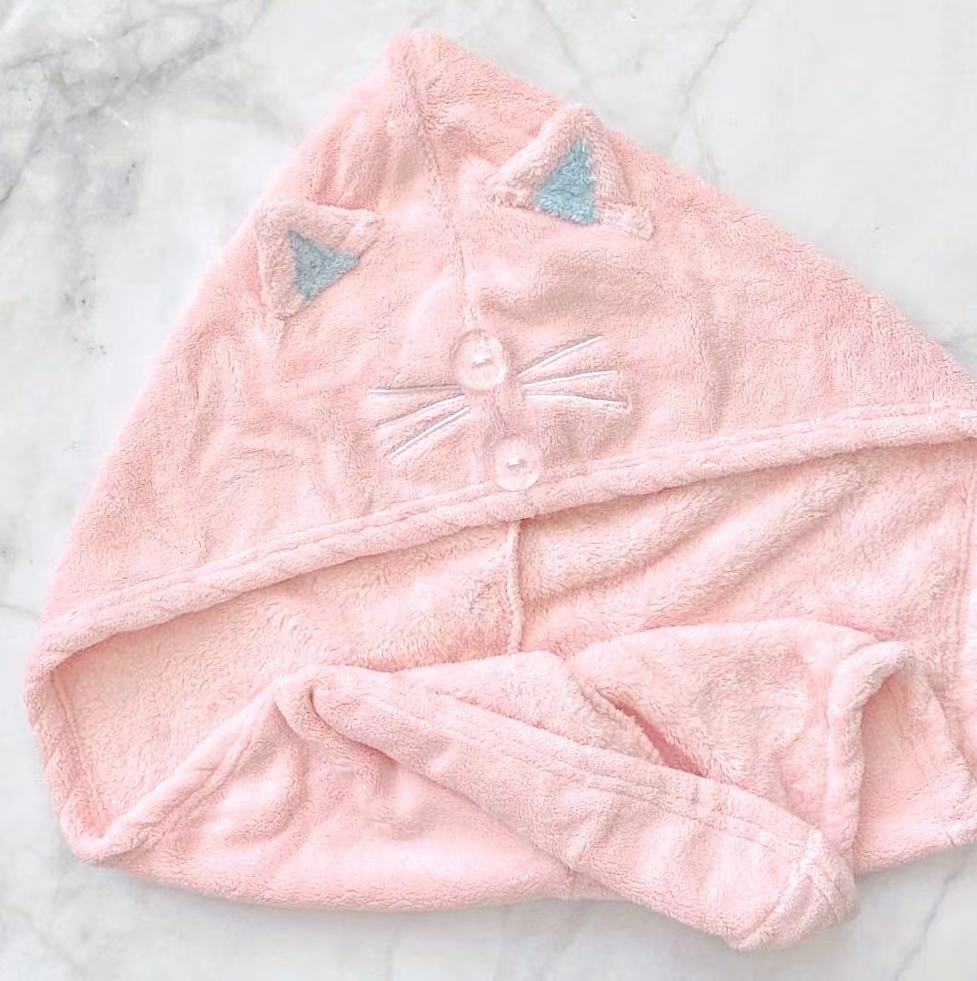 【猫好きに贈る】速乾ヘアタオルとイニシャルハンカチ