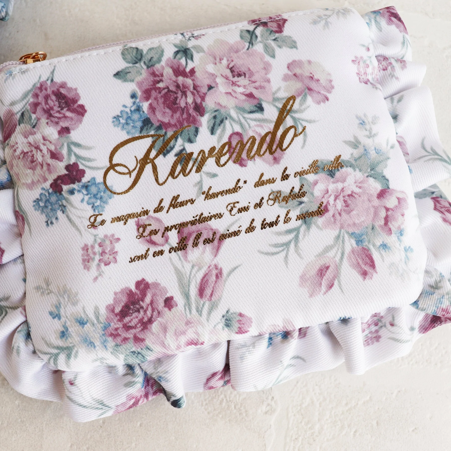 フラワープリントポーチ