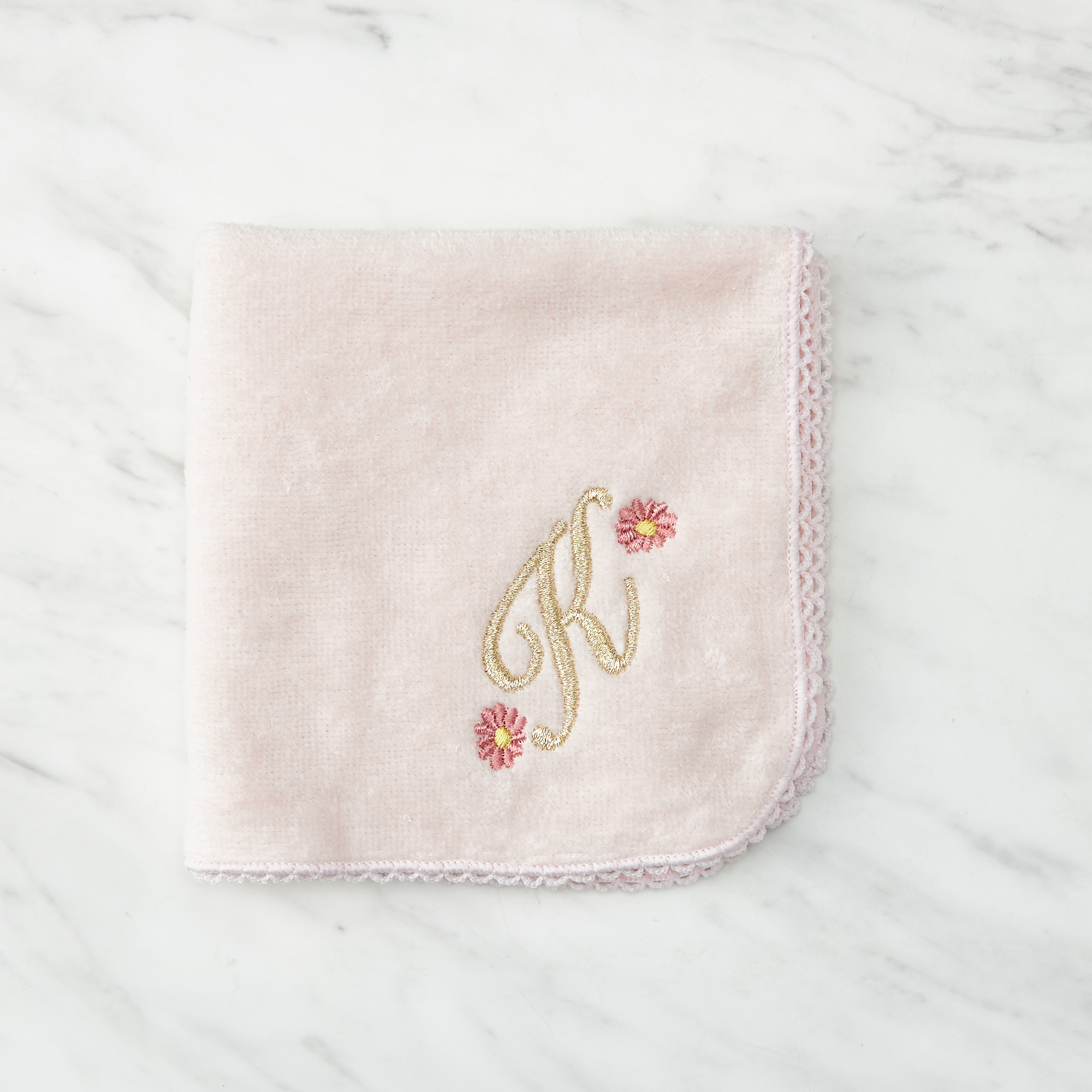イニシャル刺繍タオルハンカチ