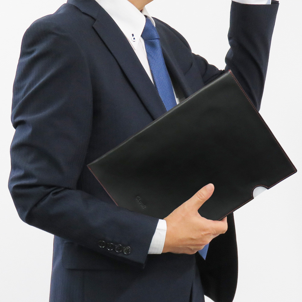 【名入れ可】本革 ドキュメントファイル A4サイズ クリアホルダーカバー レザーファイル (LR0048)