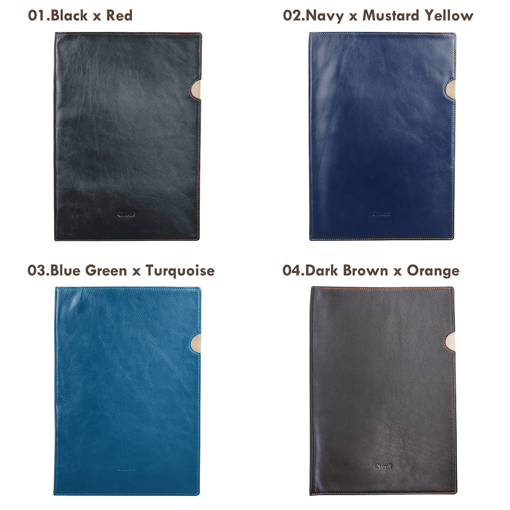 【名入れ可】本革 ドキュメントファイル A4サイズ クリアホルダーカバー レザーファイル (LR0048)