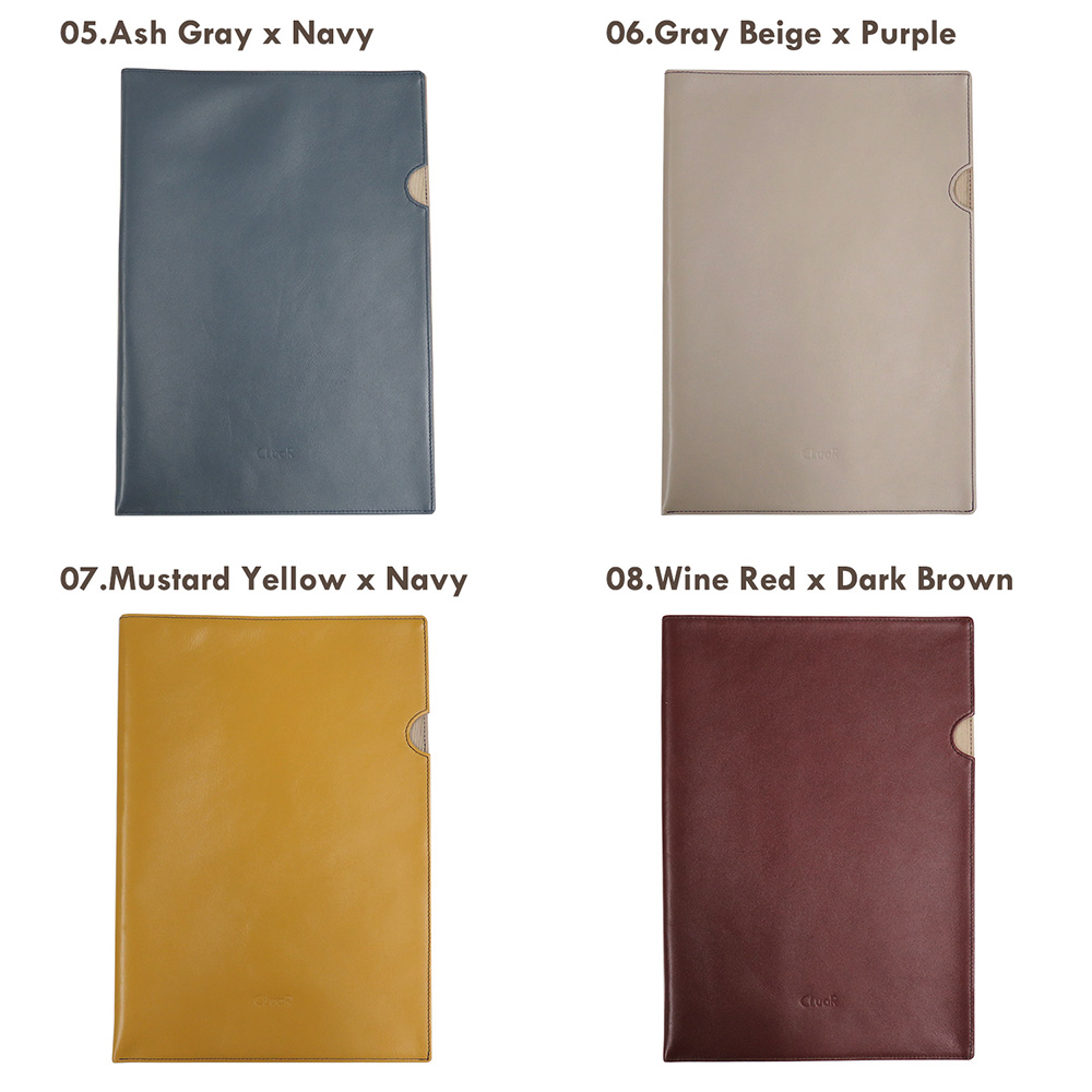 【名入れ可】本革 ドキュメントファイル A4サイズ クリアホルダーカバー レザーファイル (LR0048)