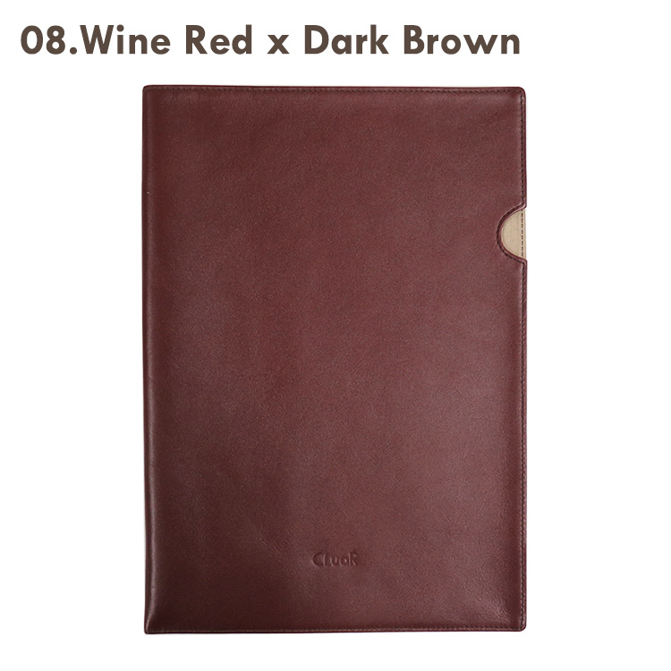 【名入れ可】本革 ドキュメントファイル A4サイズ クリアホルダーカバー レザーファイル (LR0048)