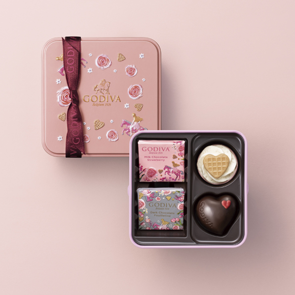 【バレンタイン鉄板】GODIVA ワッフルアソートトメント＆INUハンカチセット