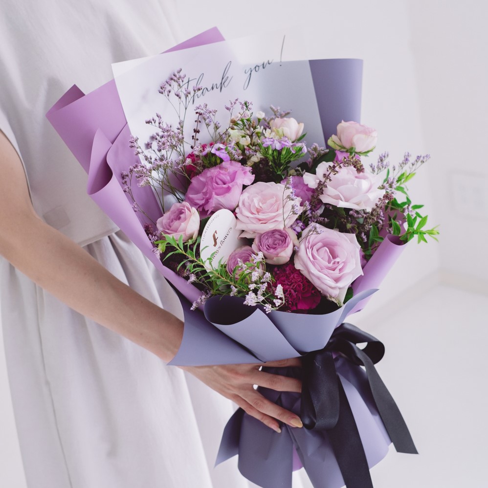 Message Bouquet／メッセージブーケ　生花・花束／パープル