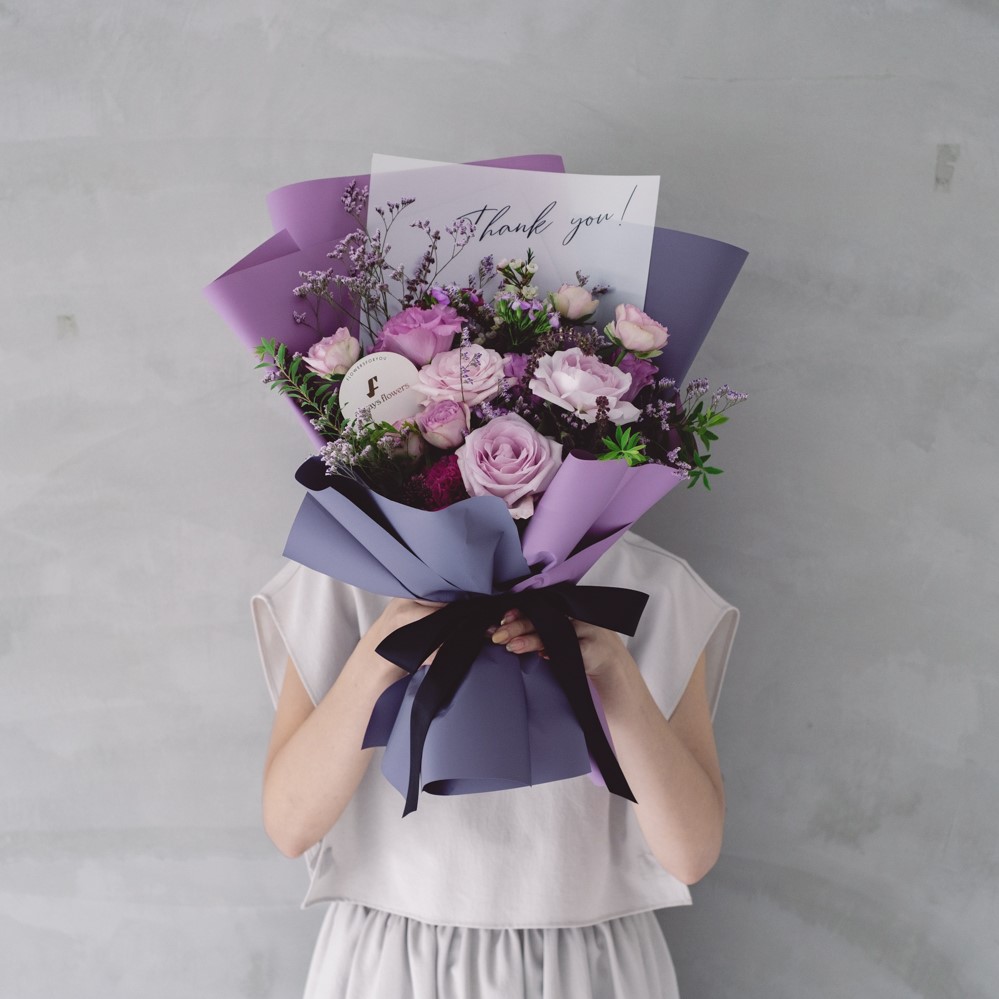 Message Bouquet／メッセージブーケ　生花・花束／パープル