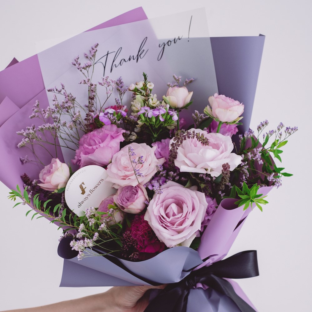 Message Bouquet／メッセージブーケ　生花・花束／パープル