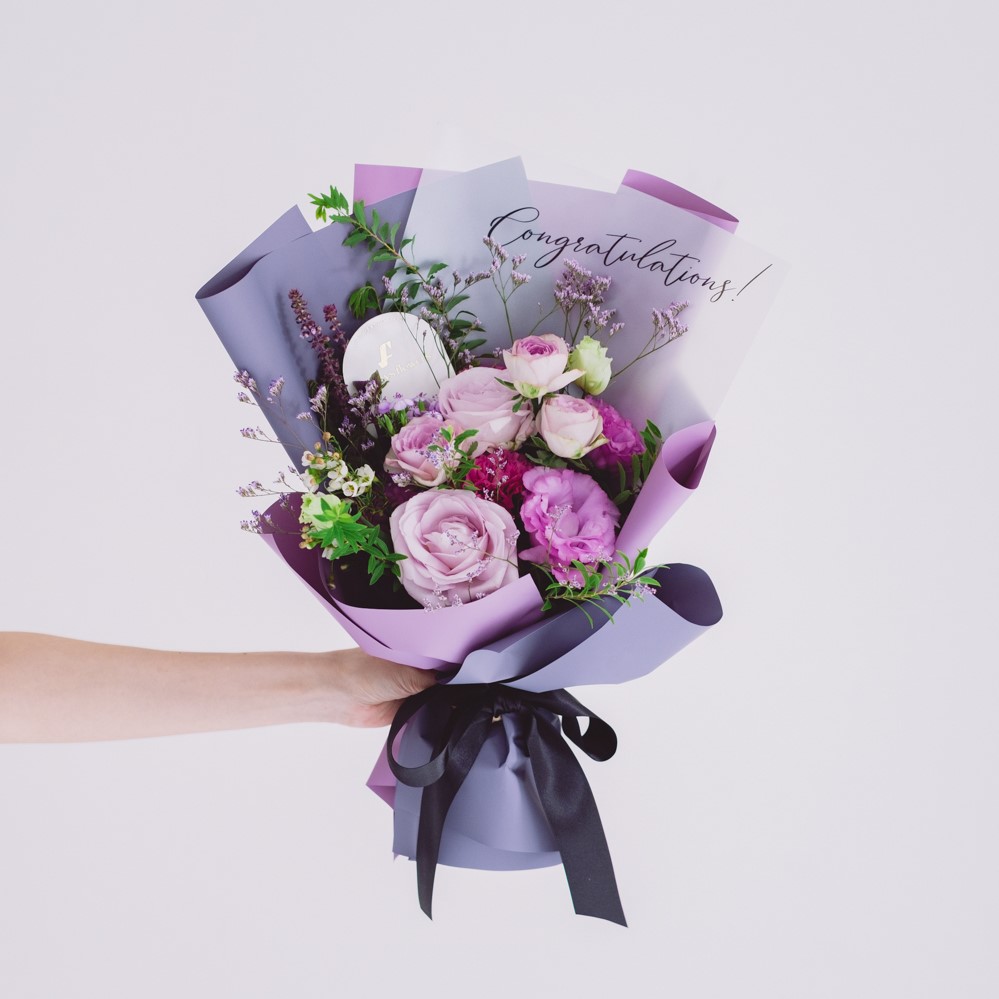 Message Bouquet／メッセージブーケ　生花・花束／パープル