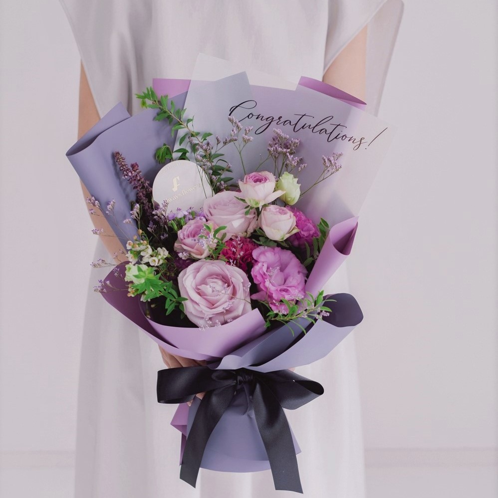 Message Bouquet／メッセージブーケ　生花・花束／パープル