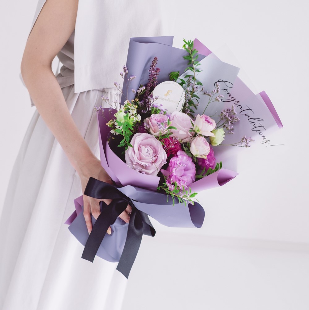 Message Bouquet／メッセージブーケ　生花・花束／パープル