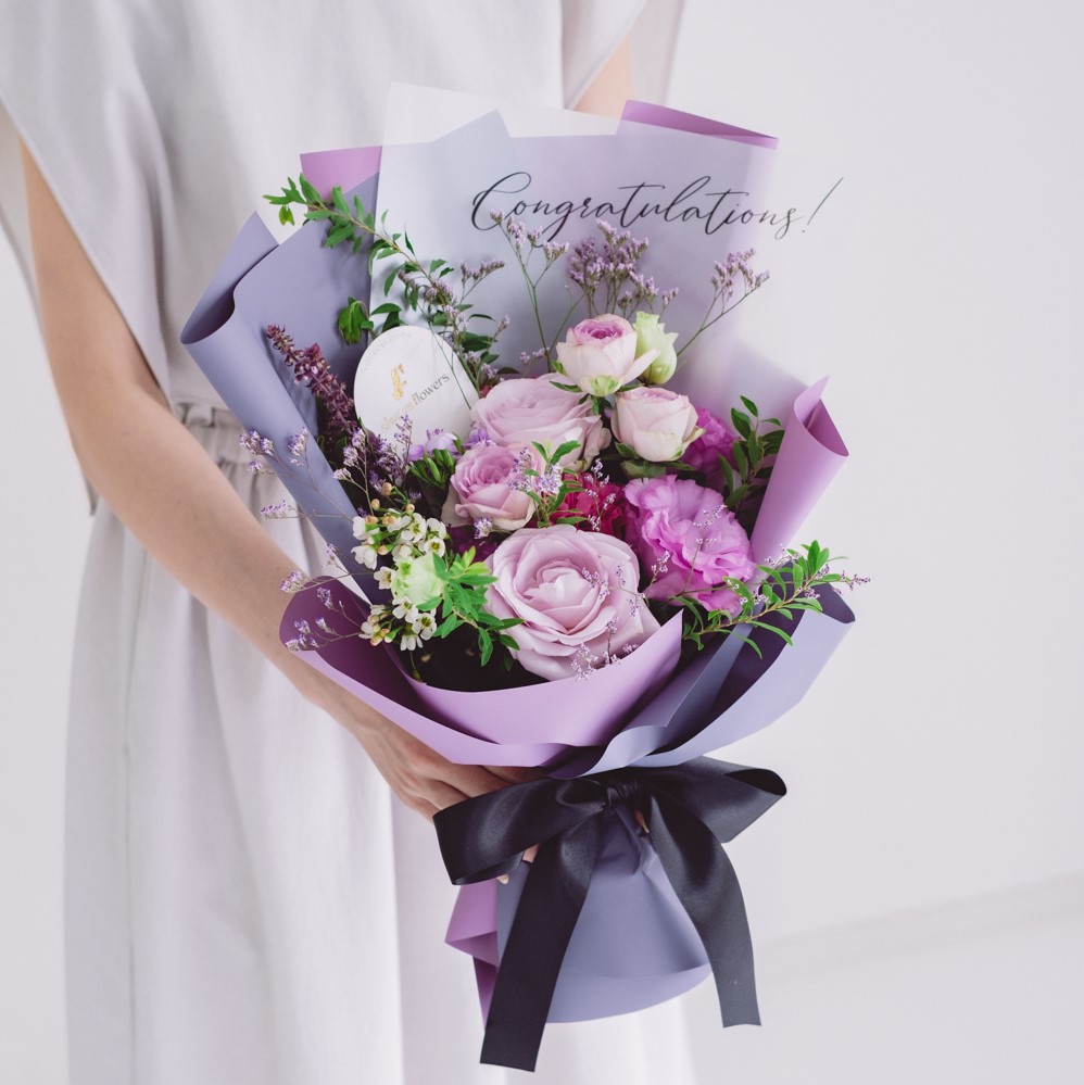 Message Bouquet／メッセージブーケ　生花・花束／パープル