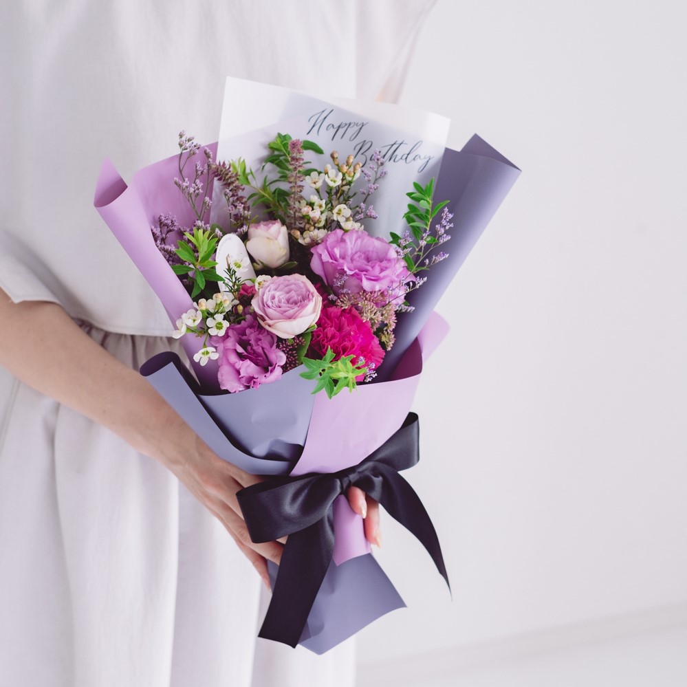 Message Bouquet／メッセージブーケ　生花・花束／パープル