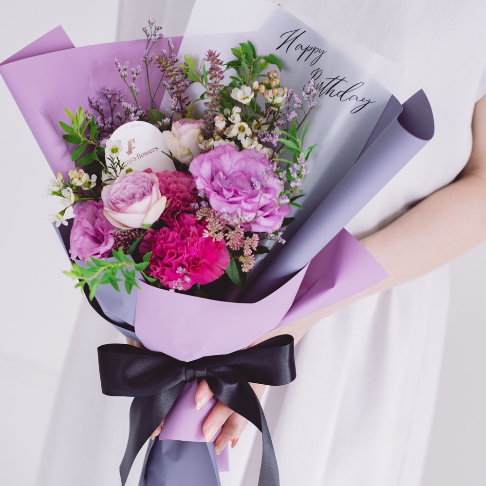Message Bouquet／メッセージブーケ　生花・花束／パープル