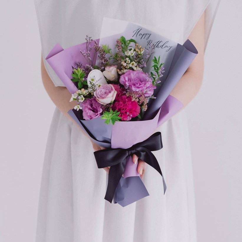 Message Bouquet／メッセージブーケ　生花・花束／パープル