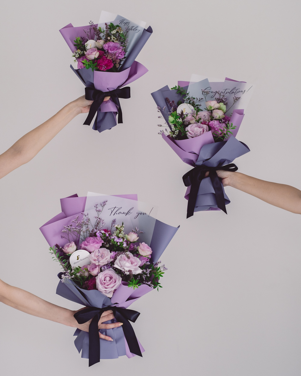 Message Bouquet／メッセージブーケ　生花・花束／パープル