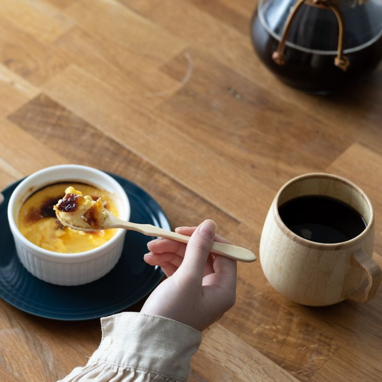 カフェオレマグ + スプーン＜ホワイト・ブラウン＞