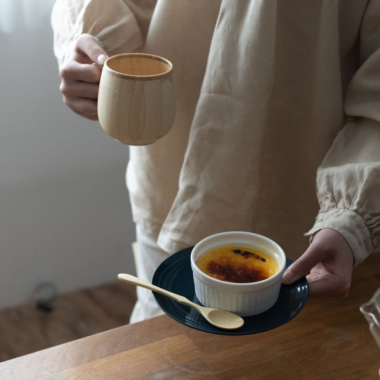 カフェオレマグ + スプーン＜ホワイト・ブラウン＞