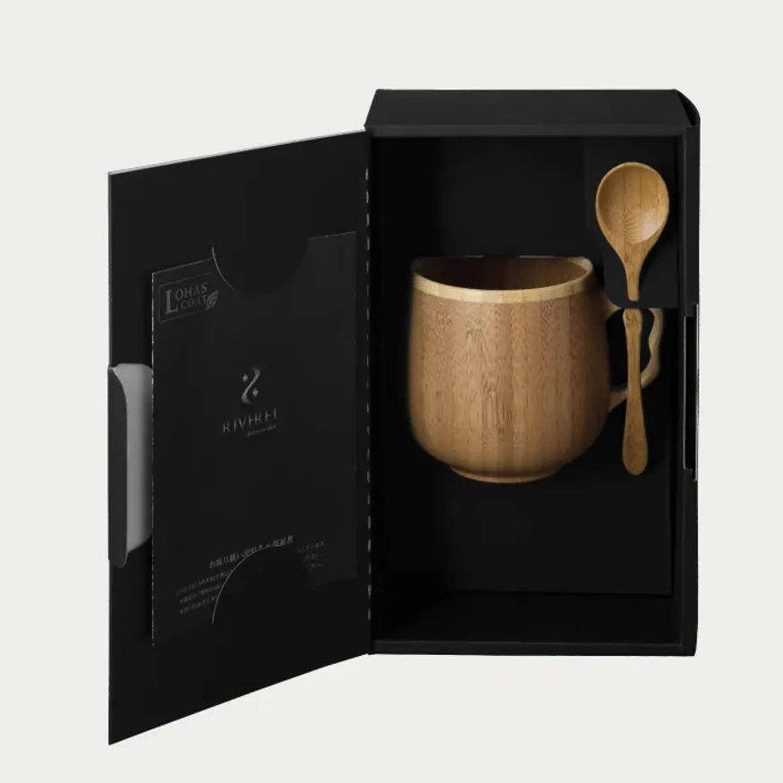 カフェオレマグ + スプーン＜ホワイト・ブラウン＞