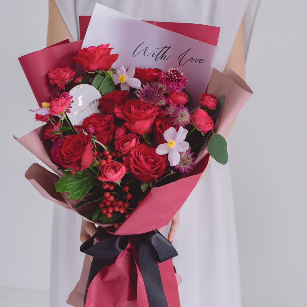 Message Bouquet／メッセージブーケ　生花・花束／レッド