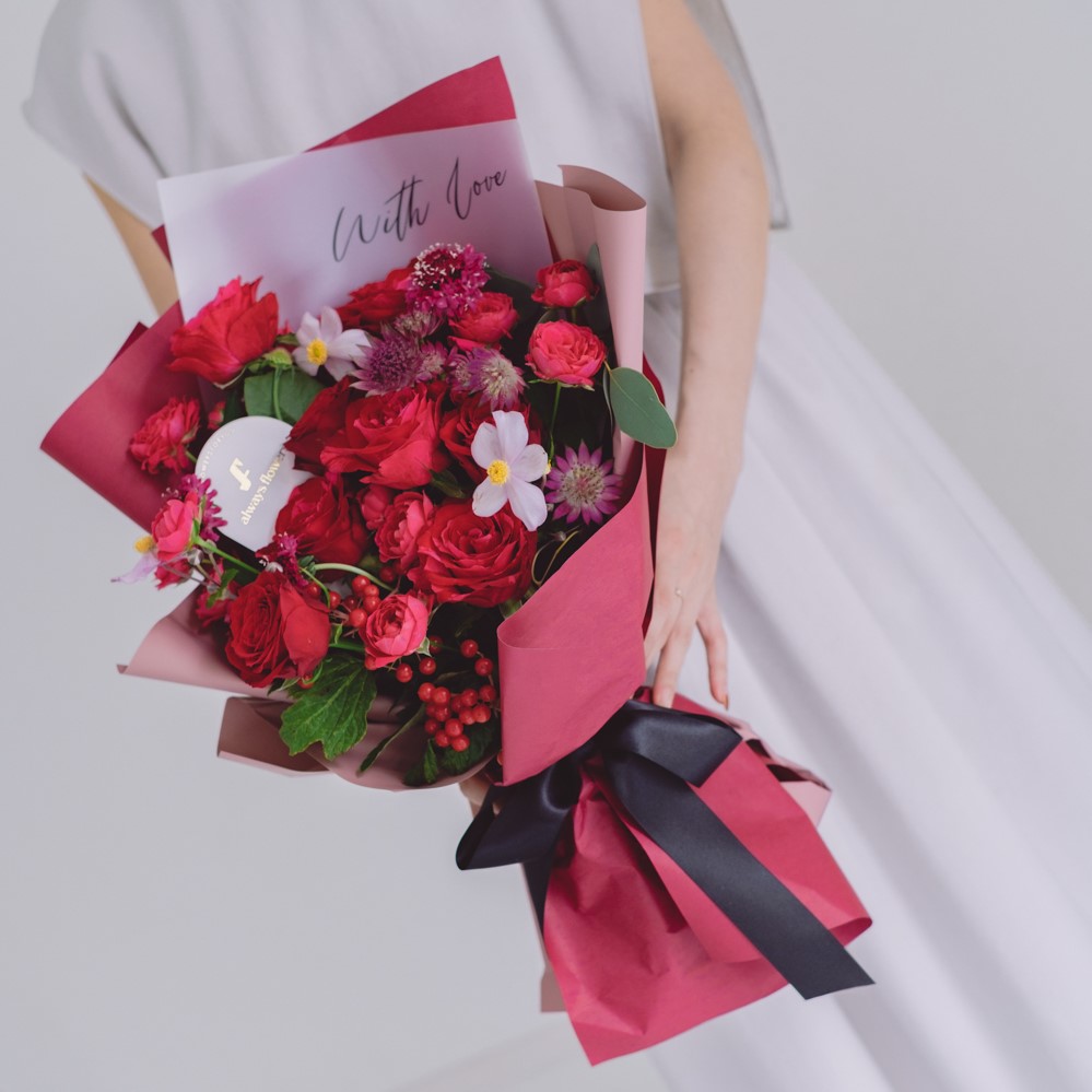 Message Bouquet／メッセージブーケ　生花・花束／レッド